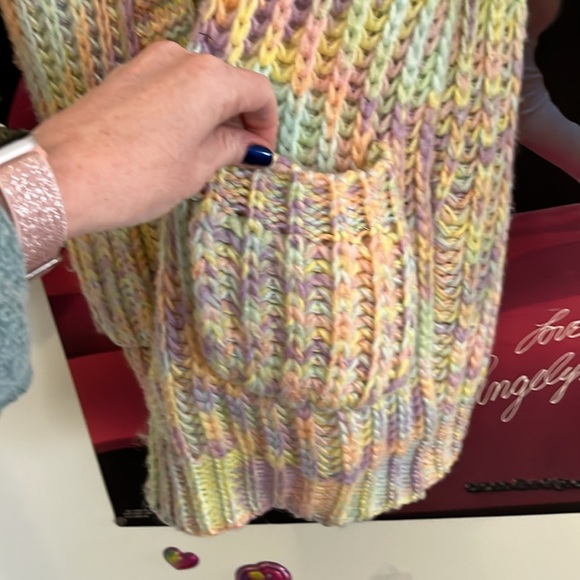 🌈 Pastel Rainbow 🌈 Current Mood Cardigan w/pockets - Picture 4 of 5